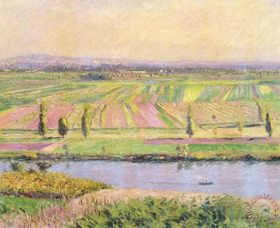 La plaine de Gennevilliers vue des coteaux d'Argenteuil - Gustave Caillebotte image 1 copie de tableau peinte à la main
