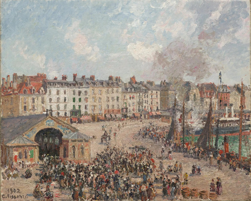 La Pescheria a Dieppe - Camille Pissarro