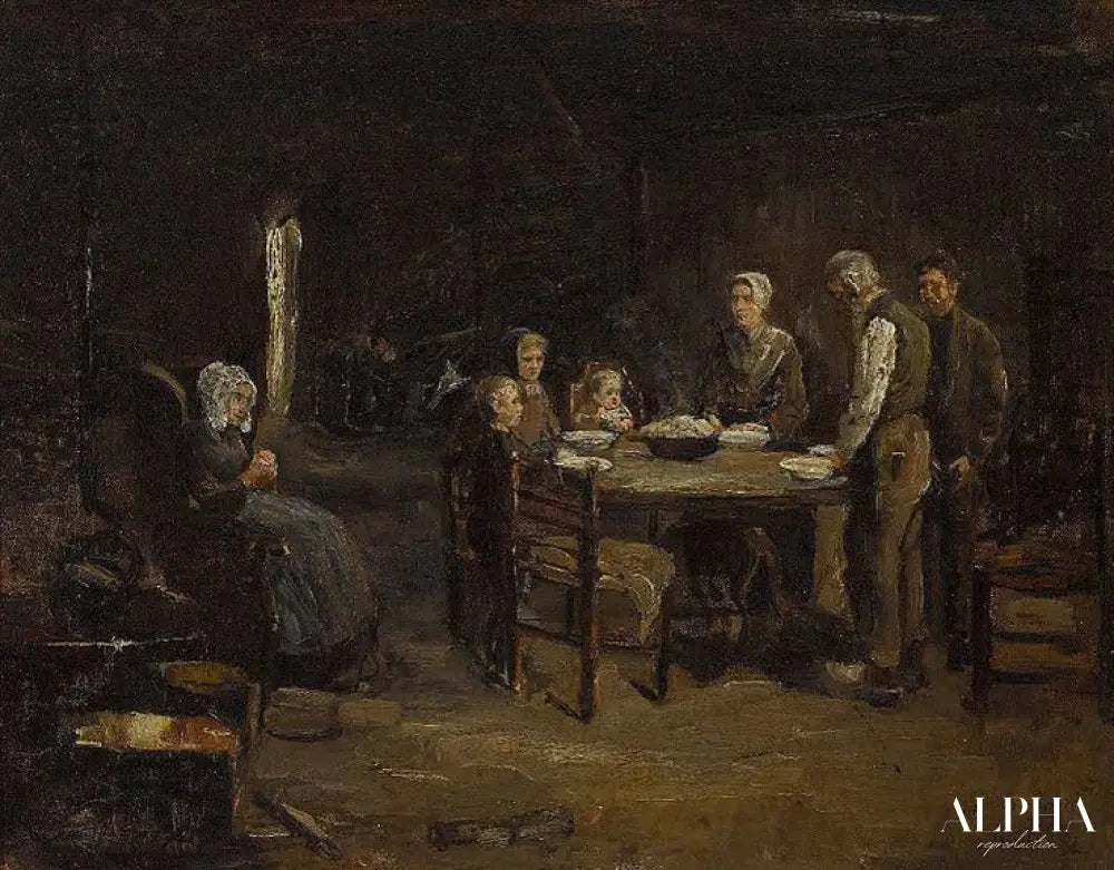 La prière de table - Max Liebermann - Reproductions de tableaux et peintures haut de gamme