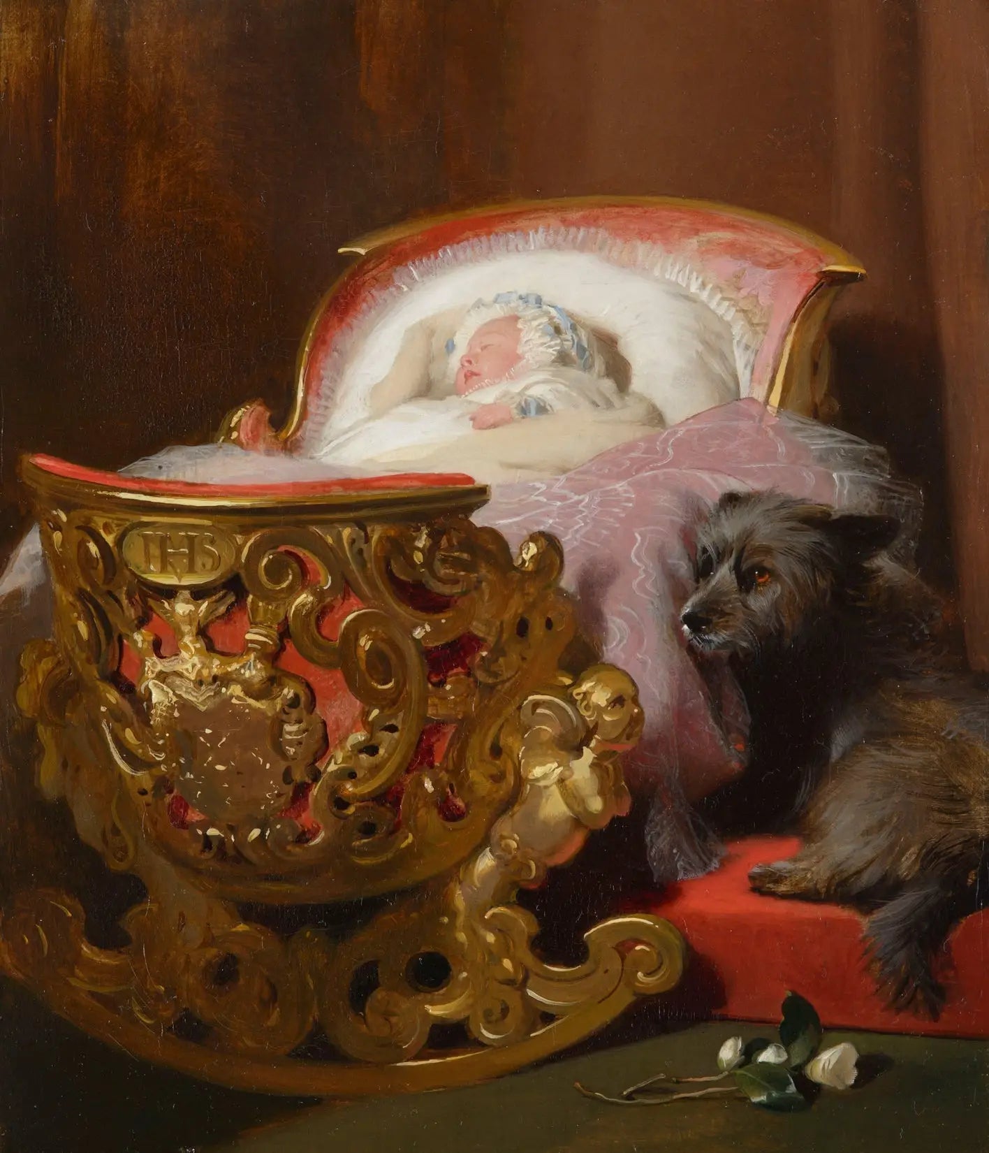 La princesse Alice endormie - Edwin Henry Landseer image 1 copie peinte à la main à l’huile