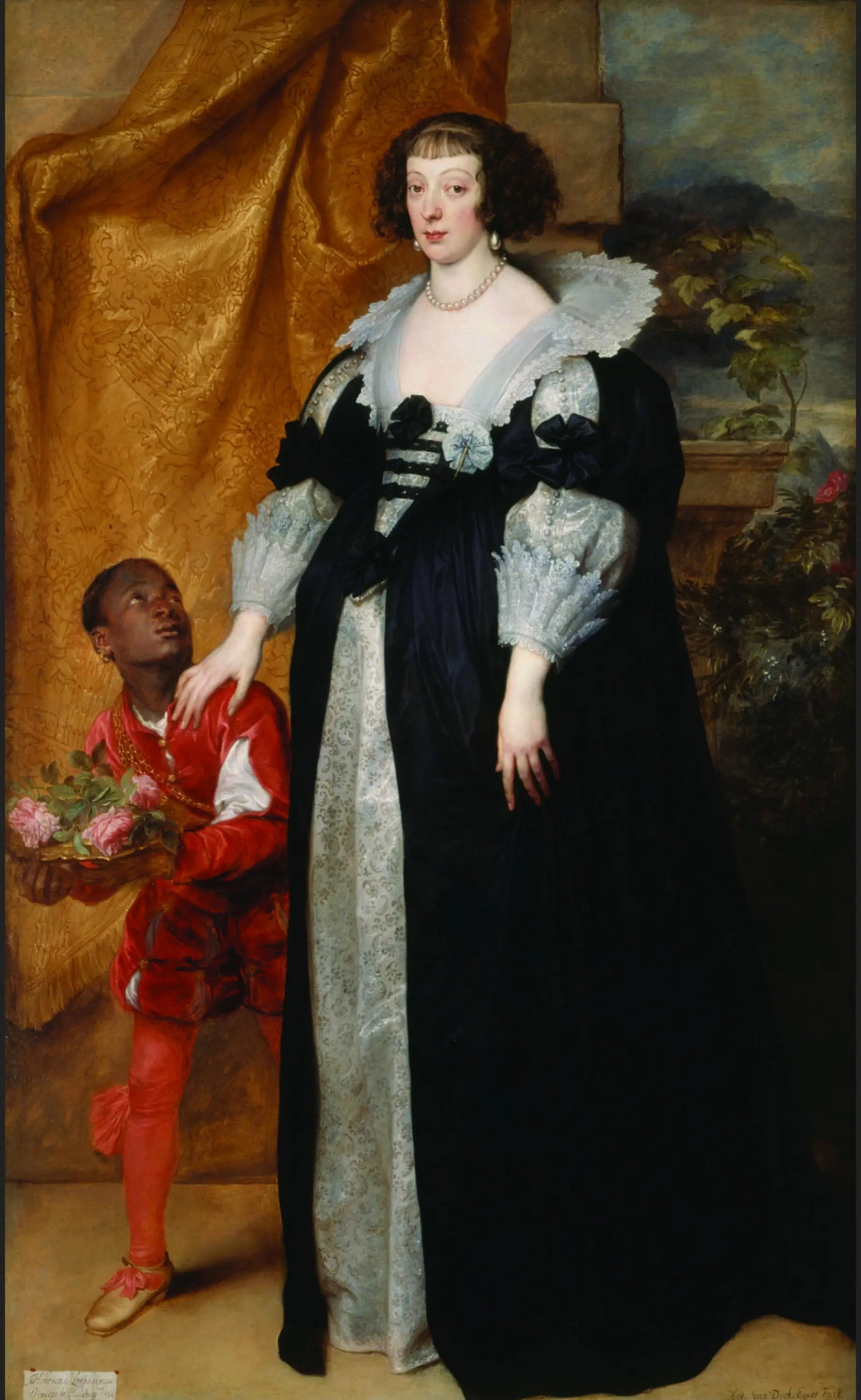 La princesse Henriette de Lorraine (1611-1660), accompagnée d'un page - Antoine van Dyck image 1 reproduction artisanale de tableau