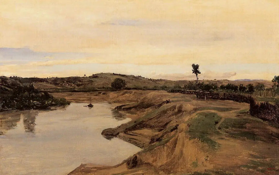 La Promenade di Poussin, campagna di Roma - Jean-Baptiste Camille Corot