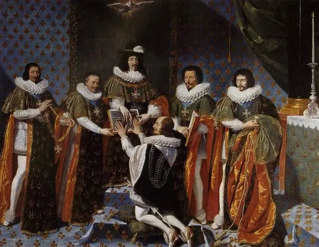 La Ricezione del Duca di Longueville nell'ordine dello Saint-Esprit da parte del Re Luigi XIII nel 1633 - Philippe de Champaigne