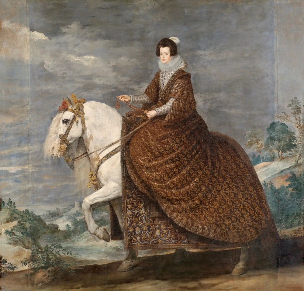 La Reine Isabelle de France à cheval - Diego Velázquez image 1 copie peinte à la main à l’huile