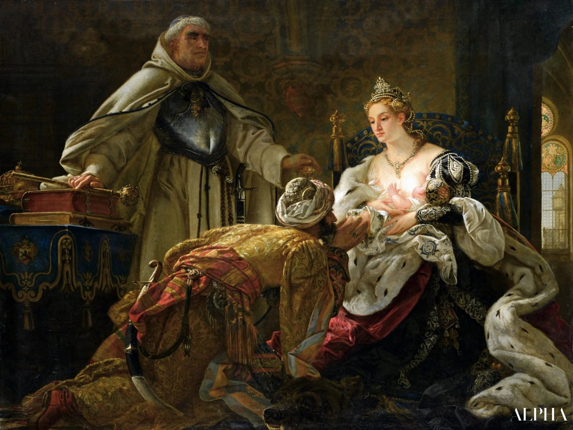 La regina Isabella riceve gli inviati del sultano Solimano - Viktor Madarász Riproduzioni di dipinti a olio a