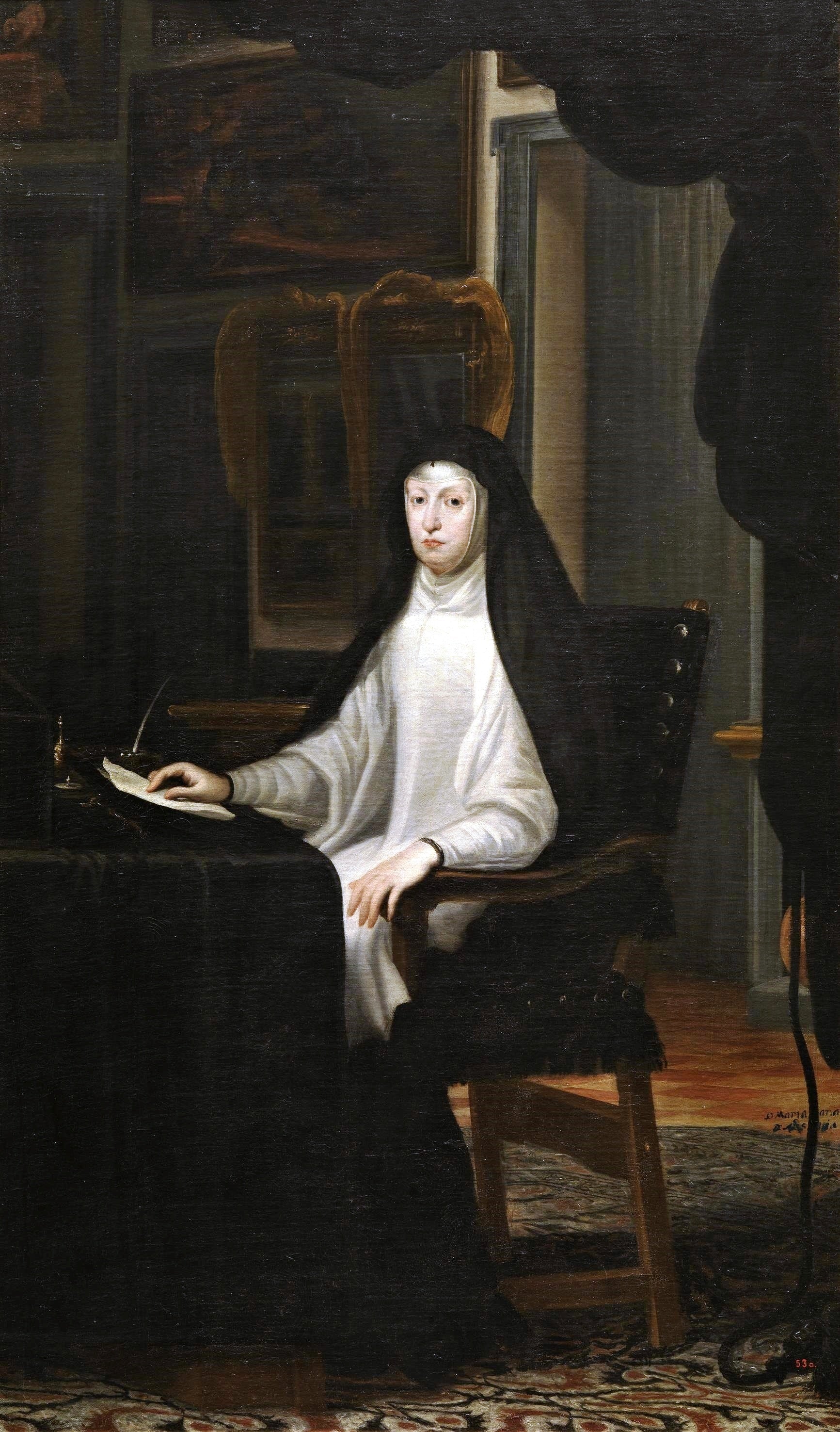 La reine Mariana de Autriche veuve - Juan Carreño de Miranda image 1 copie de tableau peinte à la main