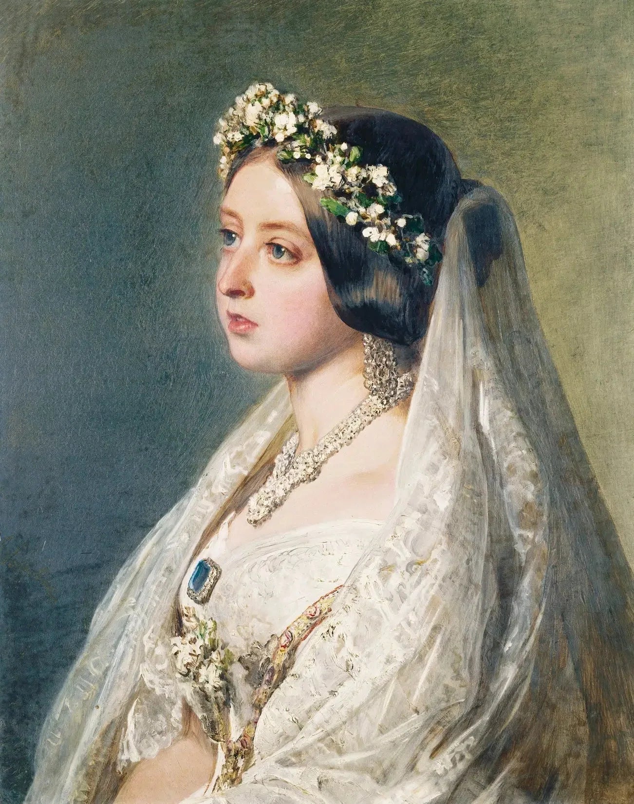 La reine Victoria (1819-1901) - Franz Xaver Winterhalter image 1 copie de tableau peinte à la main
