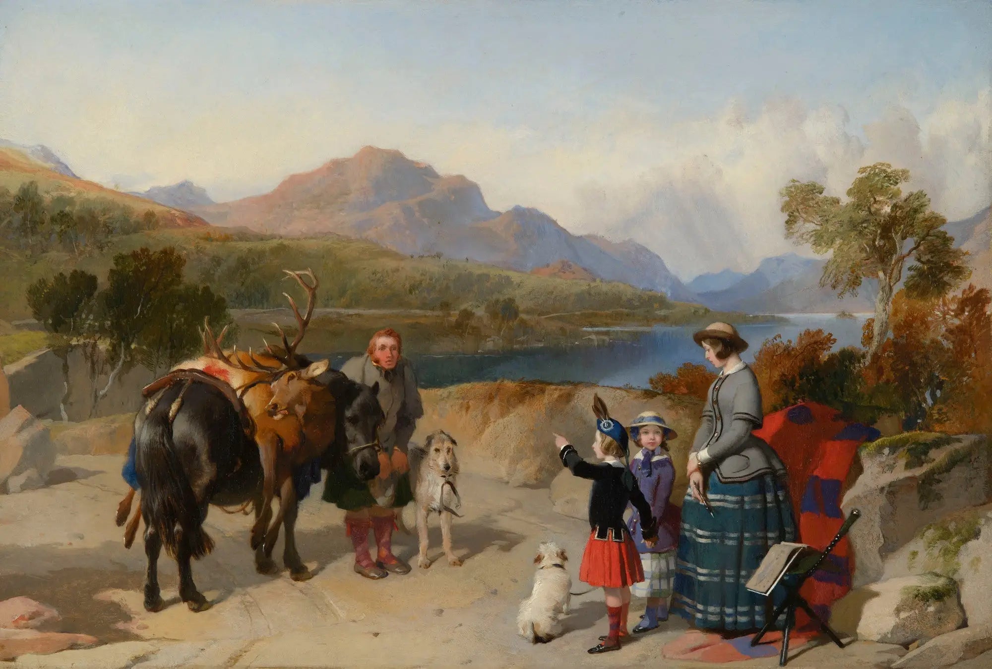 La reine Victoria au Loch Laggan - Edwin Henry Landseer image 1 copie de tableau peinte à la main
