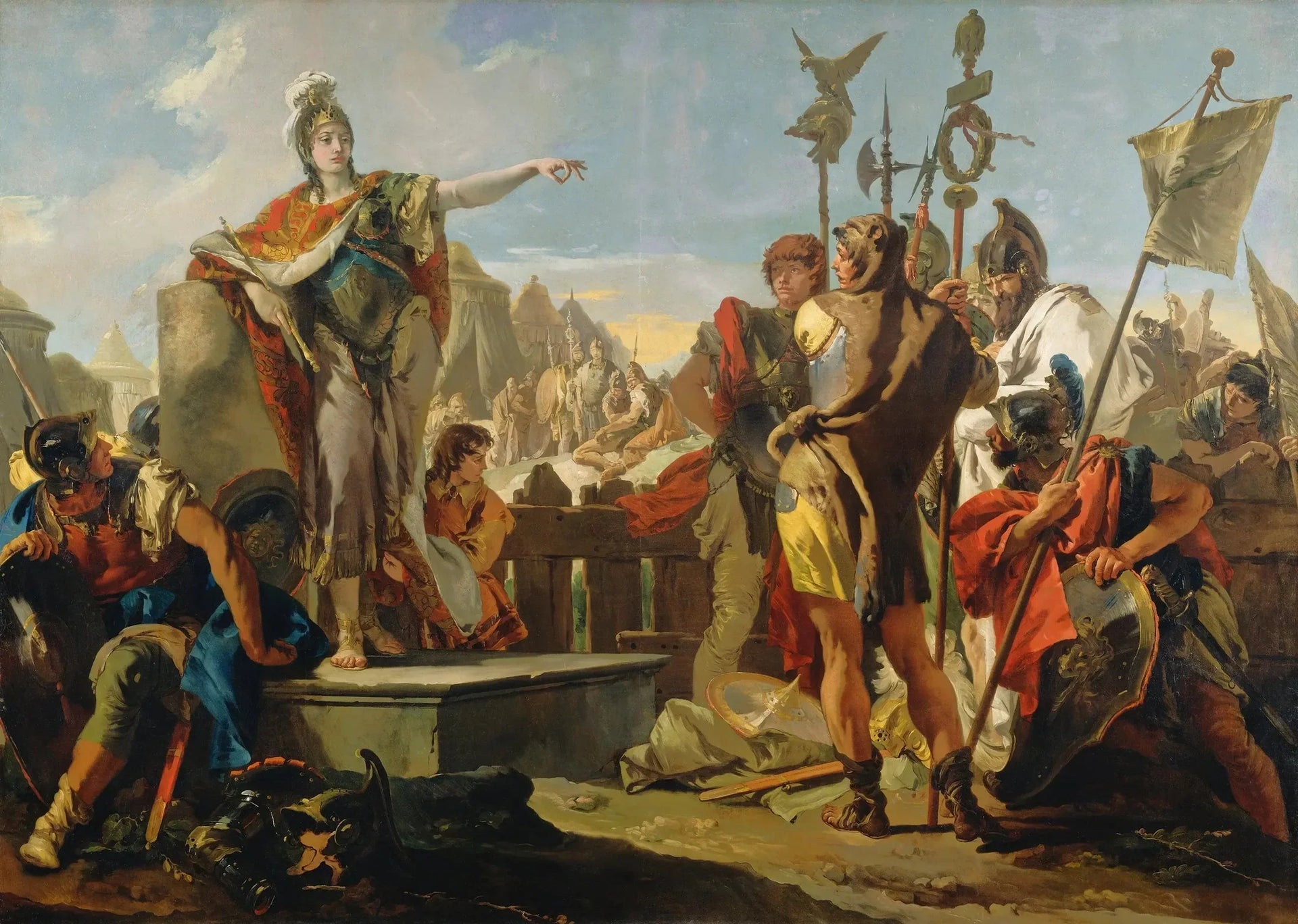 La reine Zénobie haranguant ses soldats - Giovanni Battista Tiepolo image 1 reproduction de peinture à l’huile