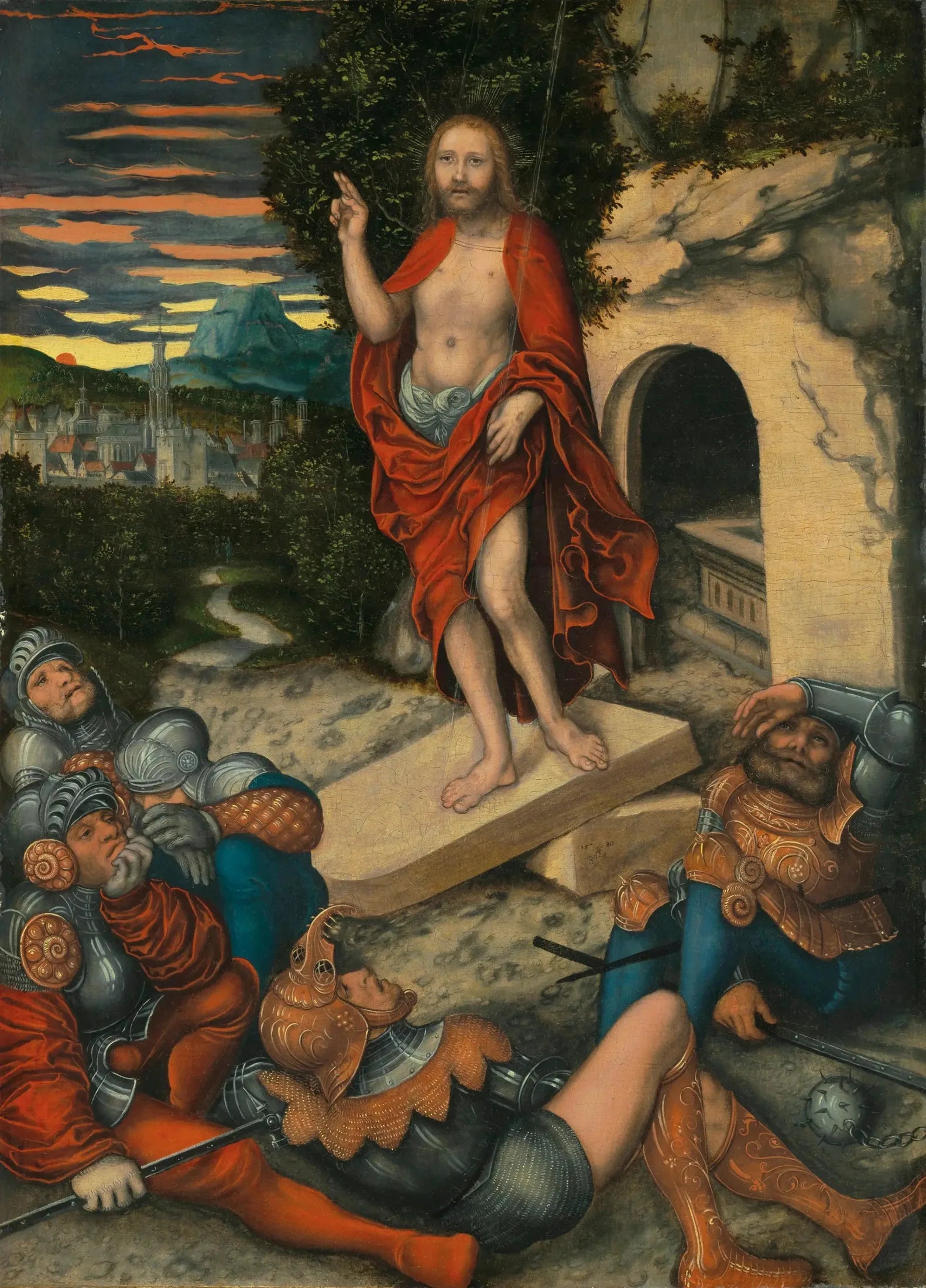 La résurrection du Christ - Lucas Cranach the Elder image 1 reproduction de peinture à l’huile