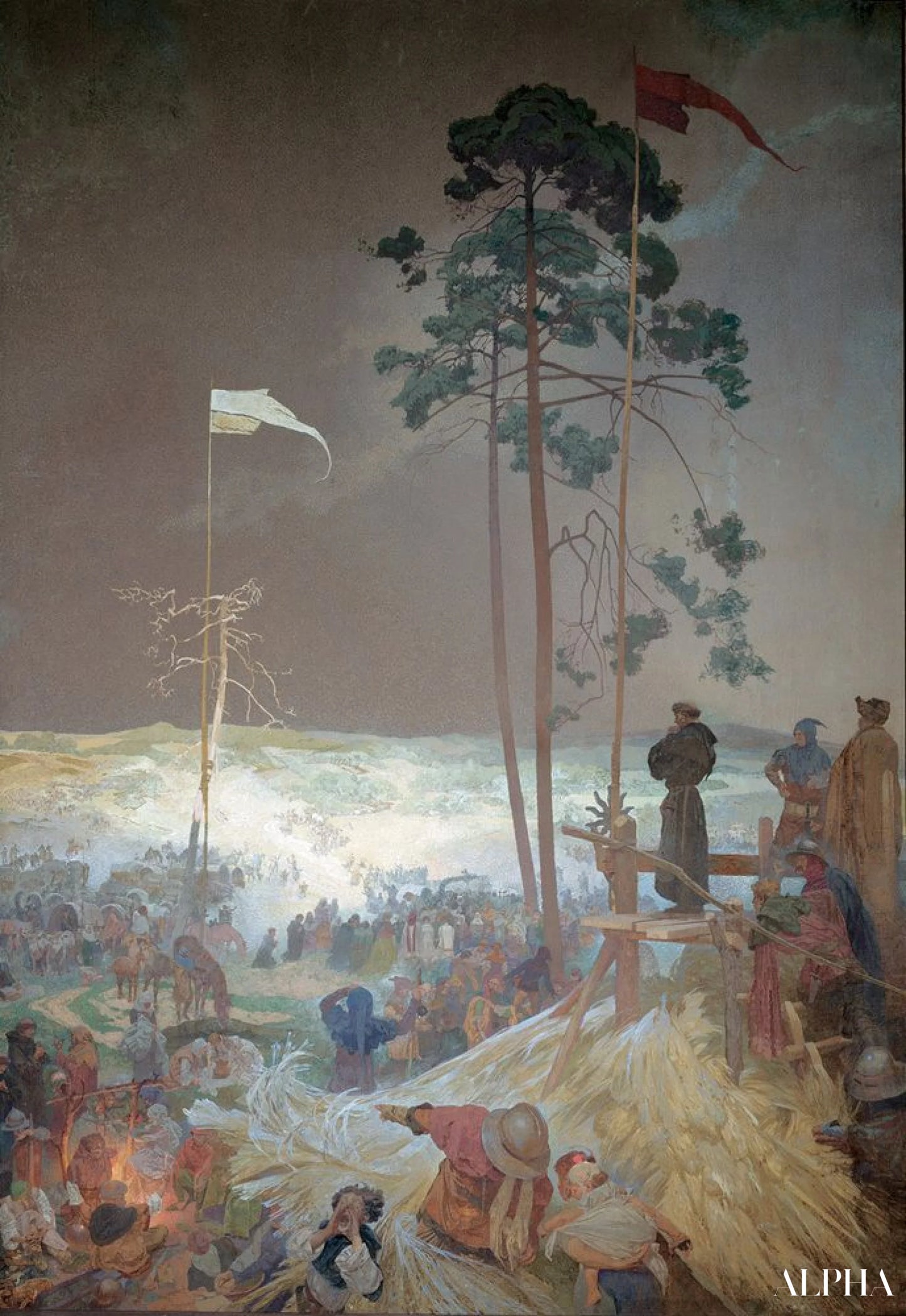 La réunion à Krizkach - Mucha - Reproductions de tableaux et peintures haut de gamme