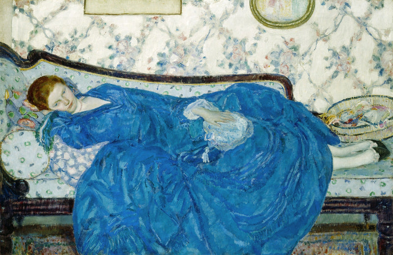La robe blu - Frederick Carl Frieseke