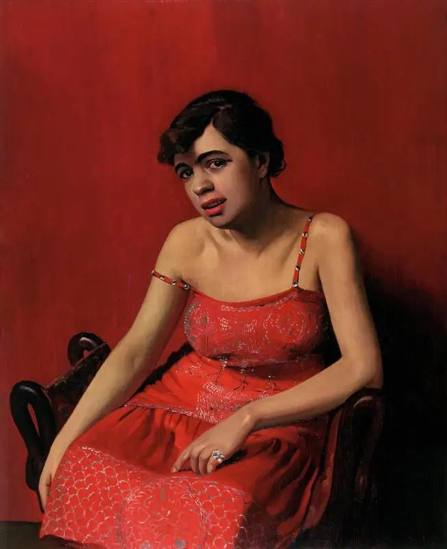 La Roumaine en robe rouge - Félix Vallotton image 1 reproduction de peinture à l’huile
