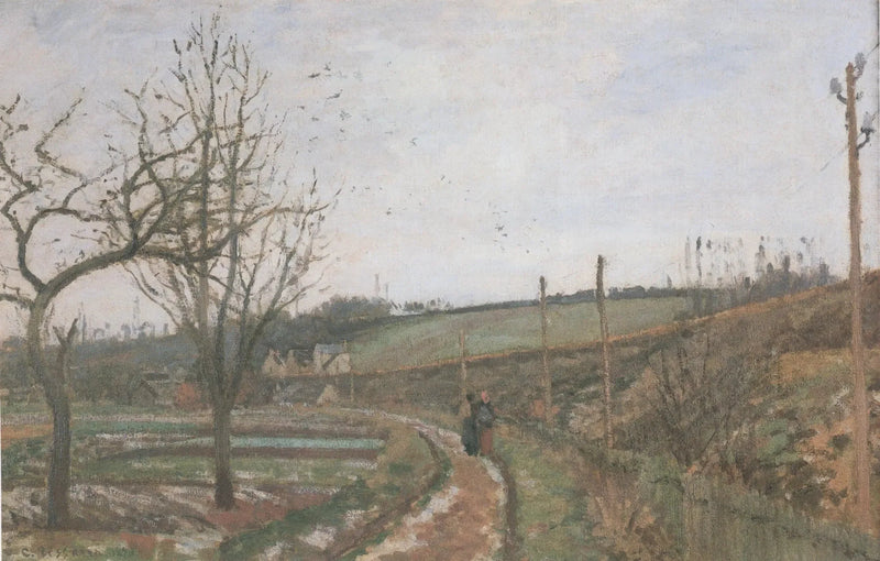 La Strada lungo la ferrovia, effetto neve - Camille Pissarro