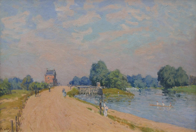 La Strada di Hampton Court a Molesey - Alfred Sisley
