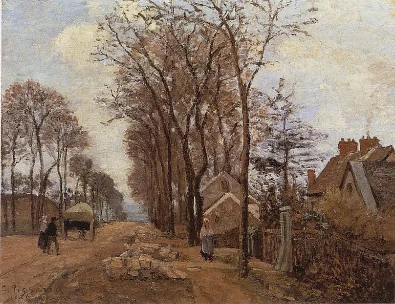 La strada da Saint-Germain a Louveciennes - Camille Pissarro