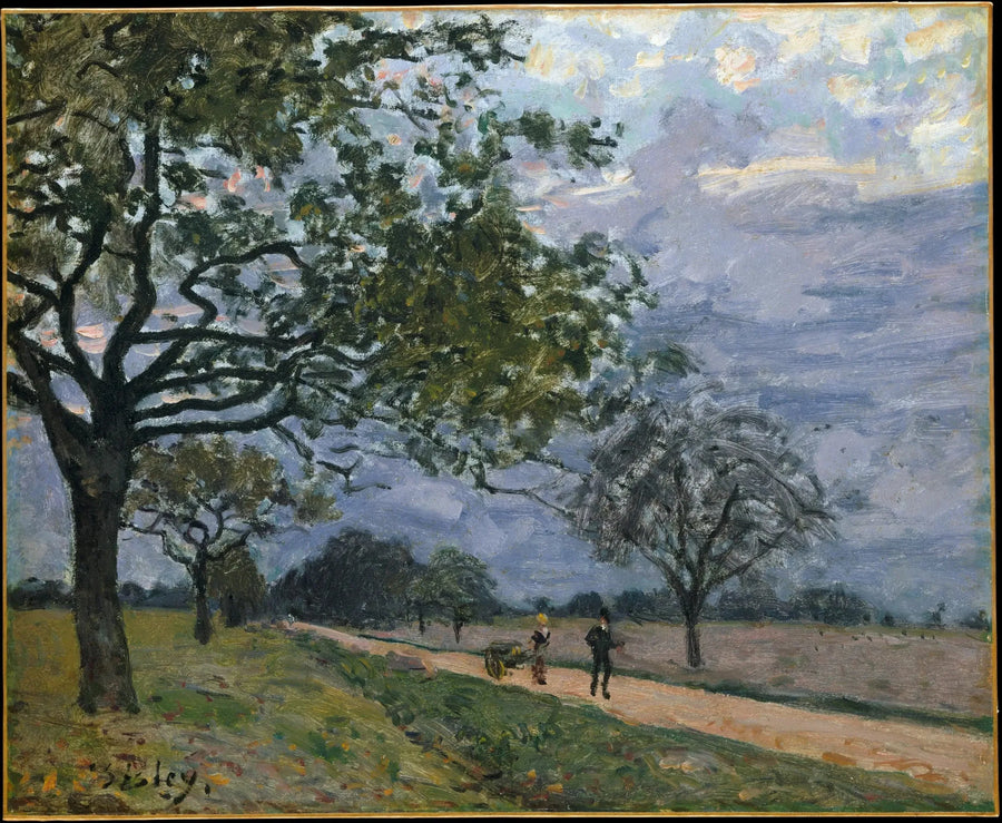 La Strada di Versailles a Louveciennes - Alfred Sisley