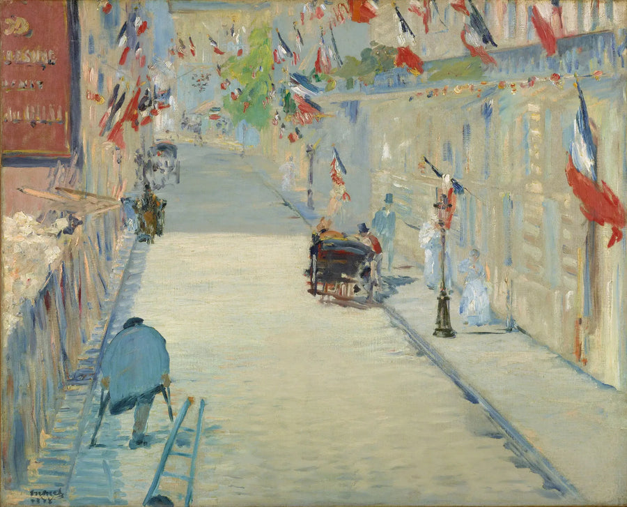 La strada Mosnier con le bandiere - Édouard Manet