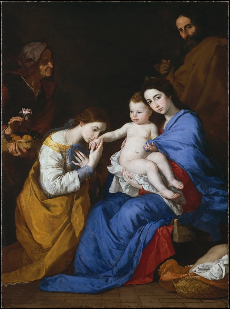 La Sacra Famiglia con santa Anna e santa Caterina d'Alessandria - Jusepe de Ribera