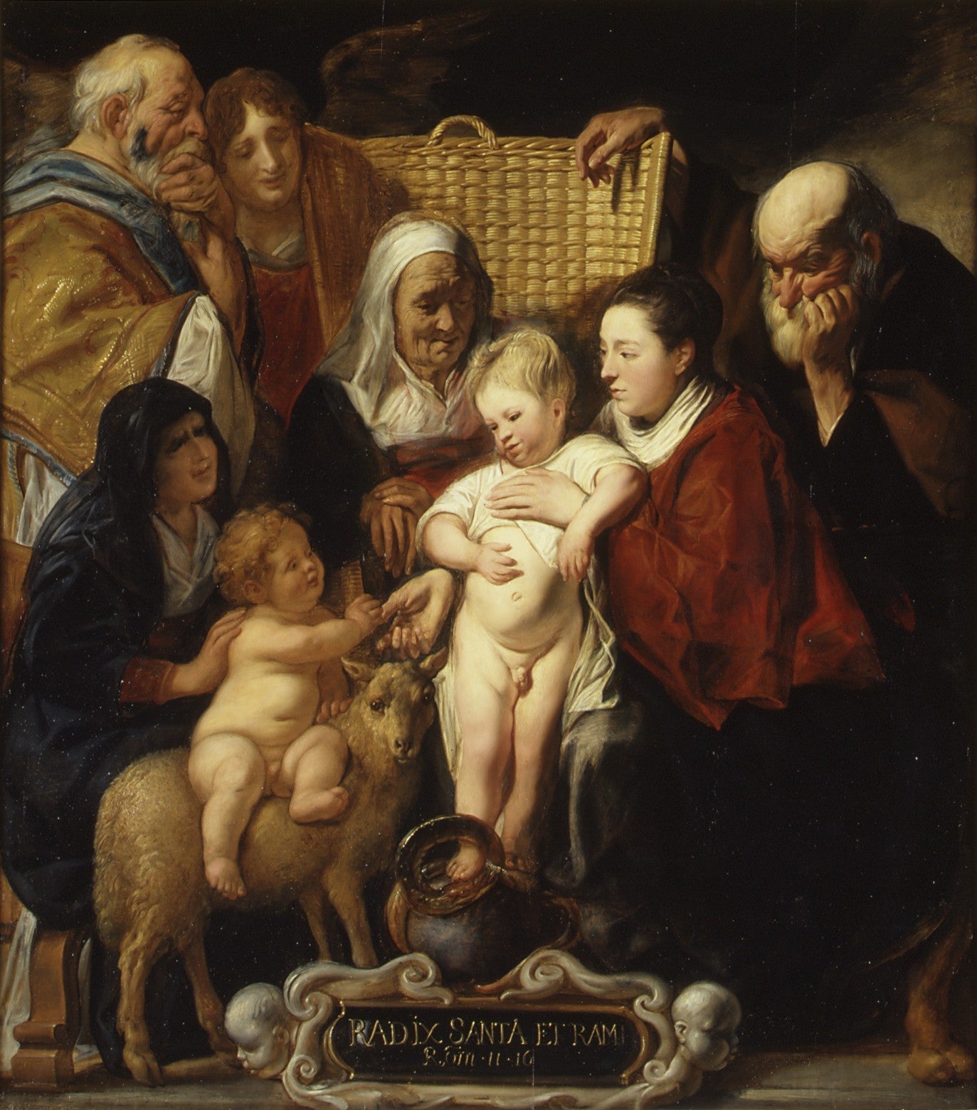 La Sainte Famille avec sainte Anne, le jeune Baptiste et ses parents - Jacob Jordaens