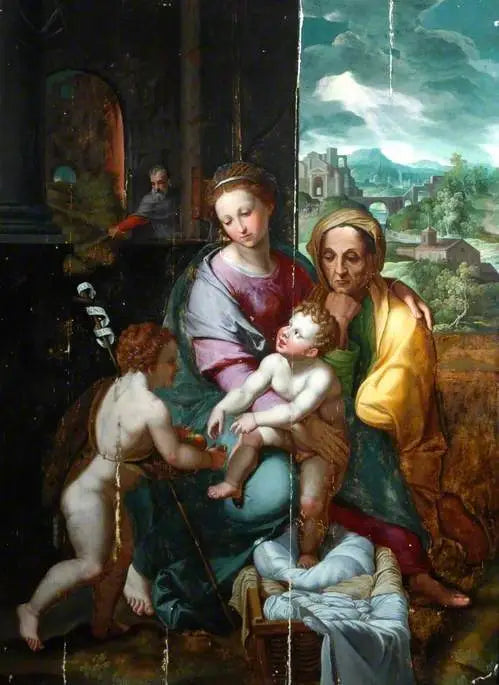La Sainte Famille avec sainte Élisabeth et l'enfant saint Jean-Baptiste - Raphaël Sanzio