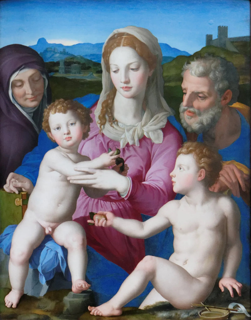 La Sacra Famiglia con Santa Elisabetta e il piccolo San Giovanni Battista - Bronzino