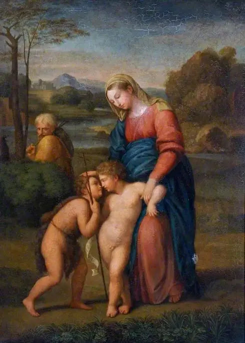 La Sainte Famille avec l'enfant saint Jean-Baptiste - Raphaël Sanzio image 1 reproduction artisanale de tableau