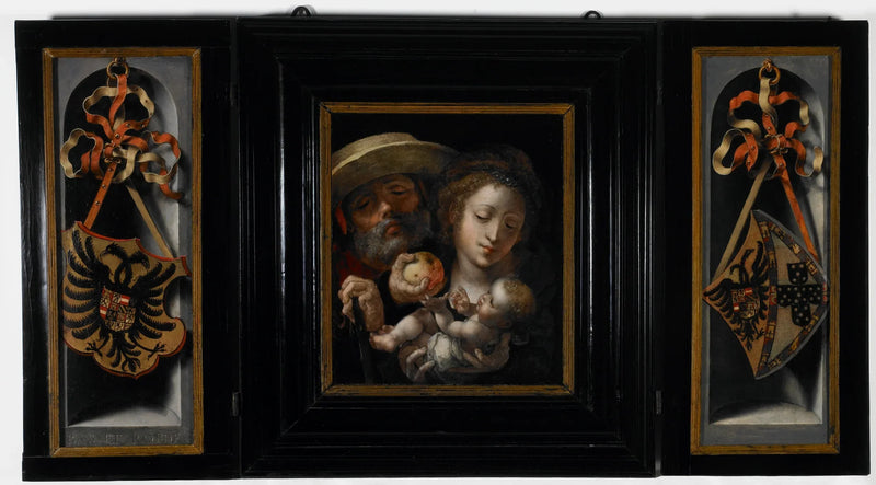 La Santa Famiglia con gli stemmi di Carlo... - Jan Gossaert