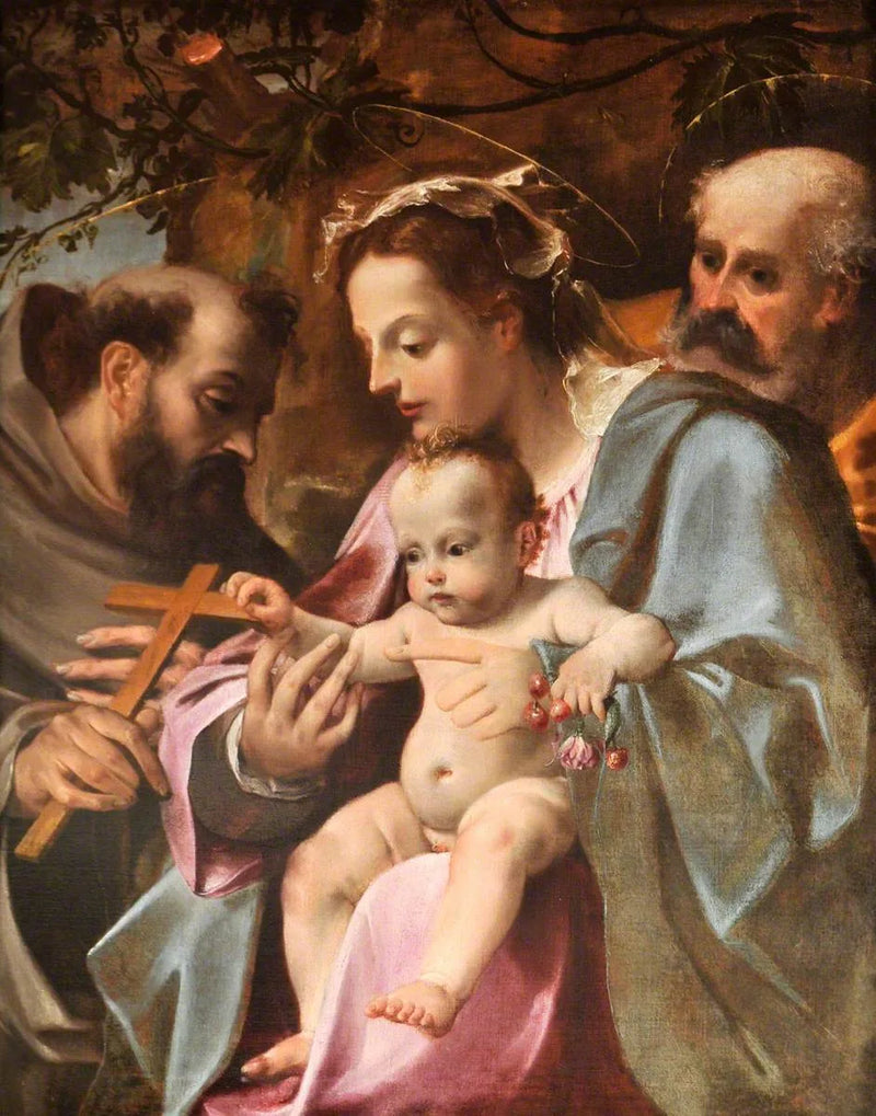 La Sacra Famiglia con San Francesco - Ludovico Carracci
