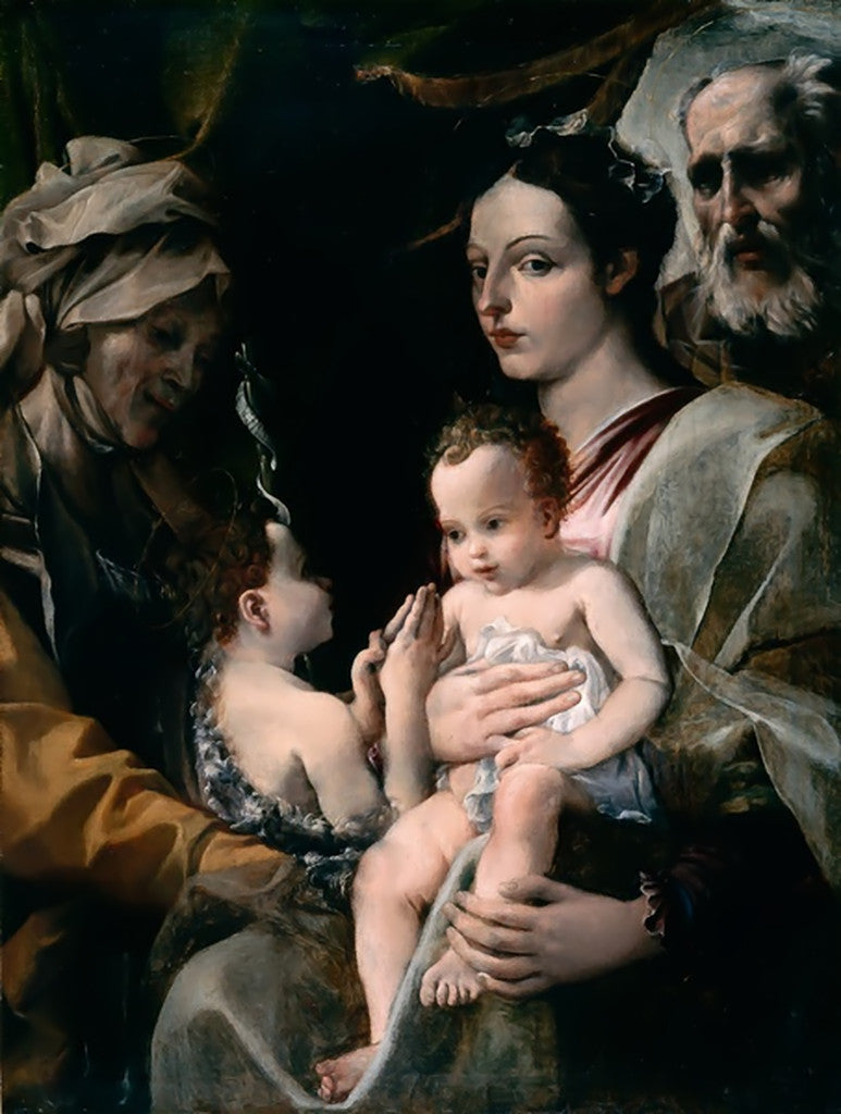 La Sacra Famiglia con san Giovanni Battista e santa Elisabetta - Annibale Carracci