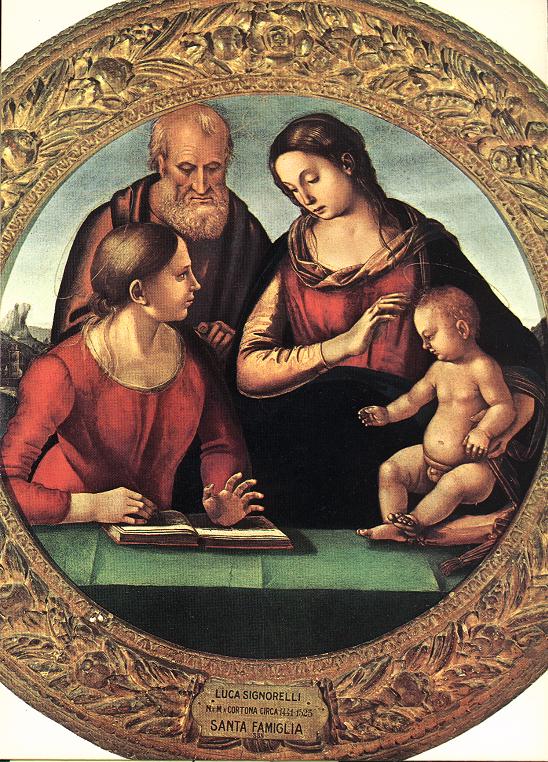 La Sacra Famiglia con san - Luca Signorelli