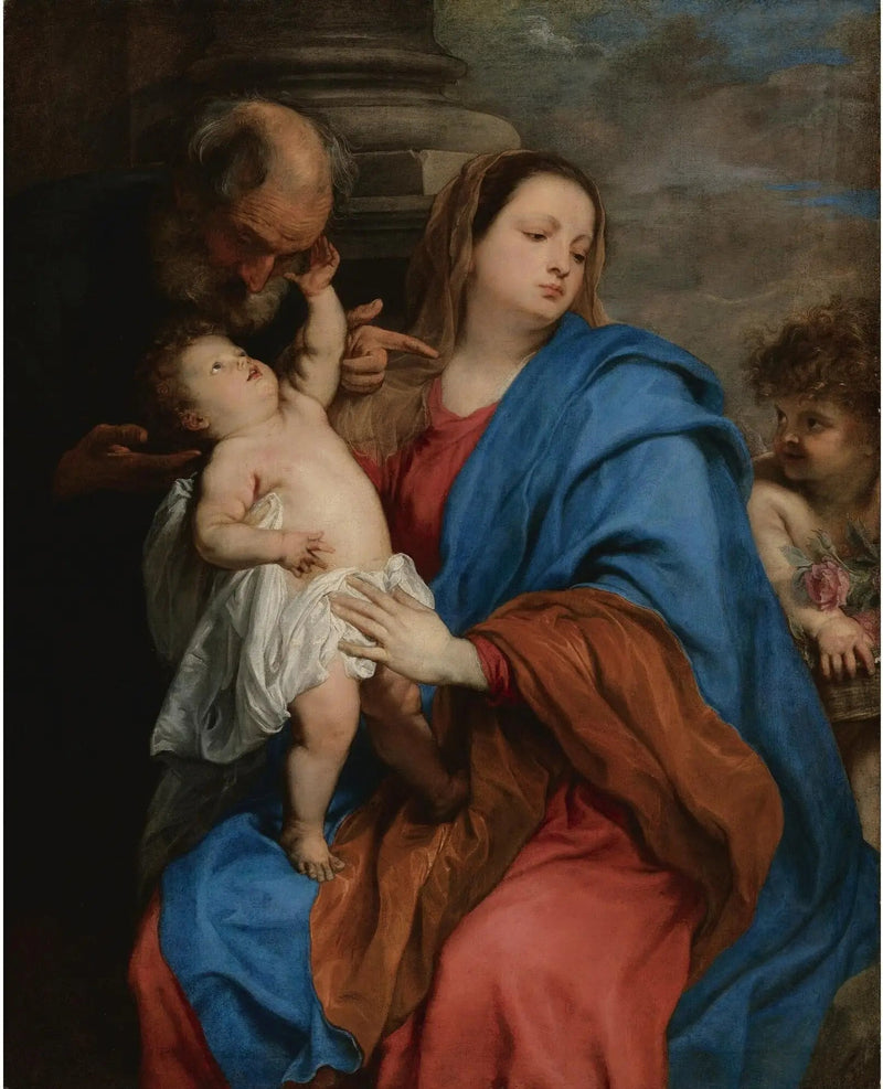 La Sacra Famiglia con un angelo - Antoine van Dyck