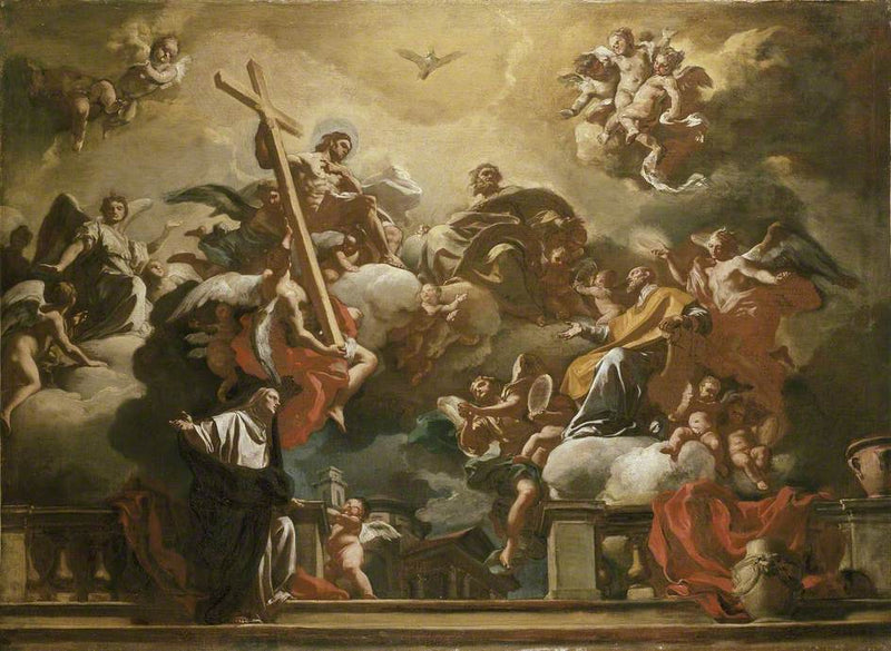 La Santa Trinità con san Filippo Neri in gloria - Francesco Solimena
