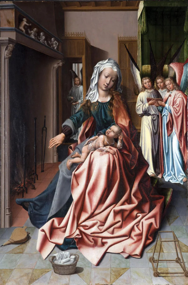 La Santa Vergine che si prepara a fare il bagno al Bambino Gesù - Jan Gossaert