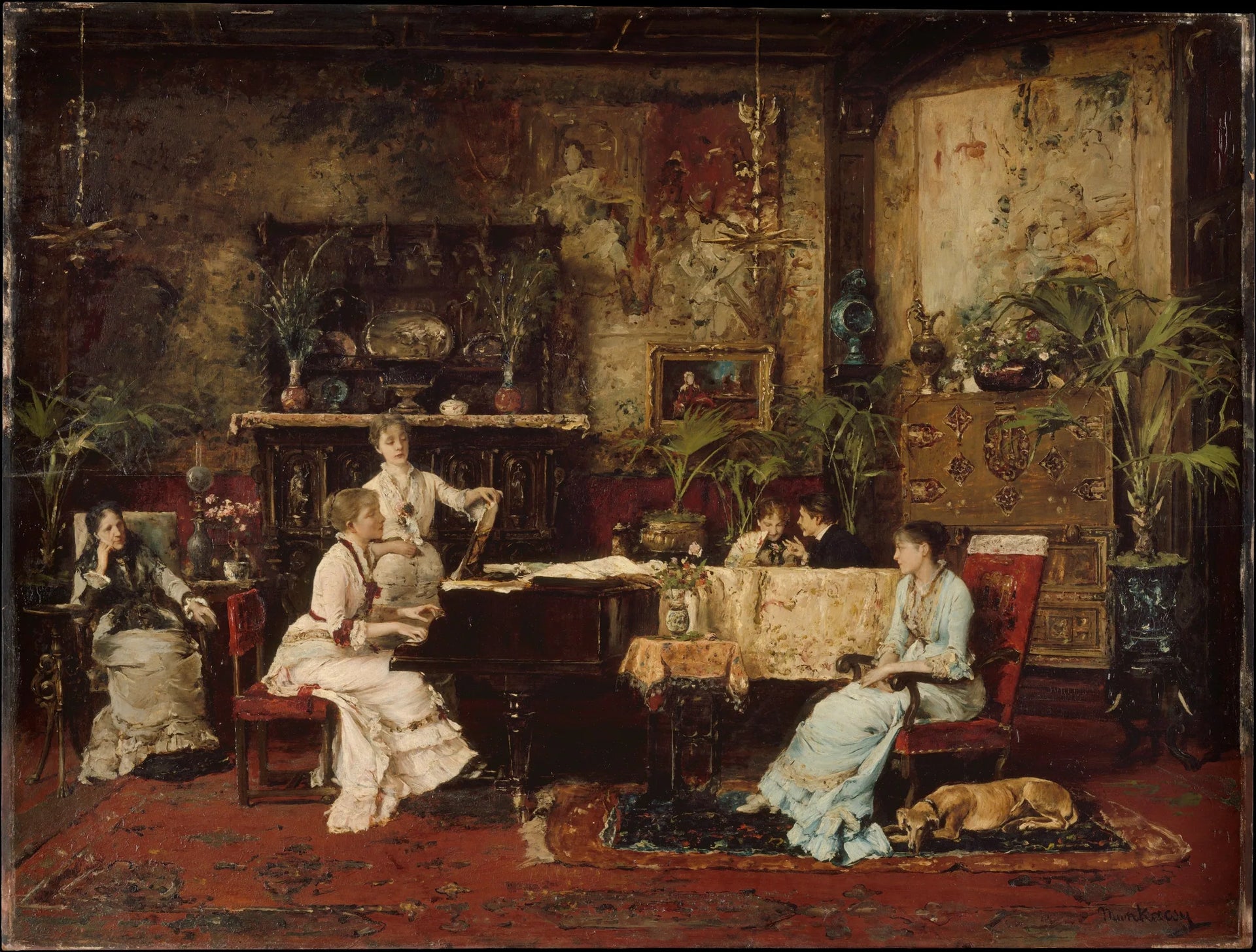 La salle de musique - Mihály Munkácsy image 1 tableau peint à l’huile sur toile