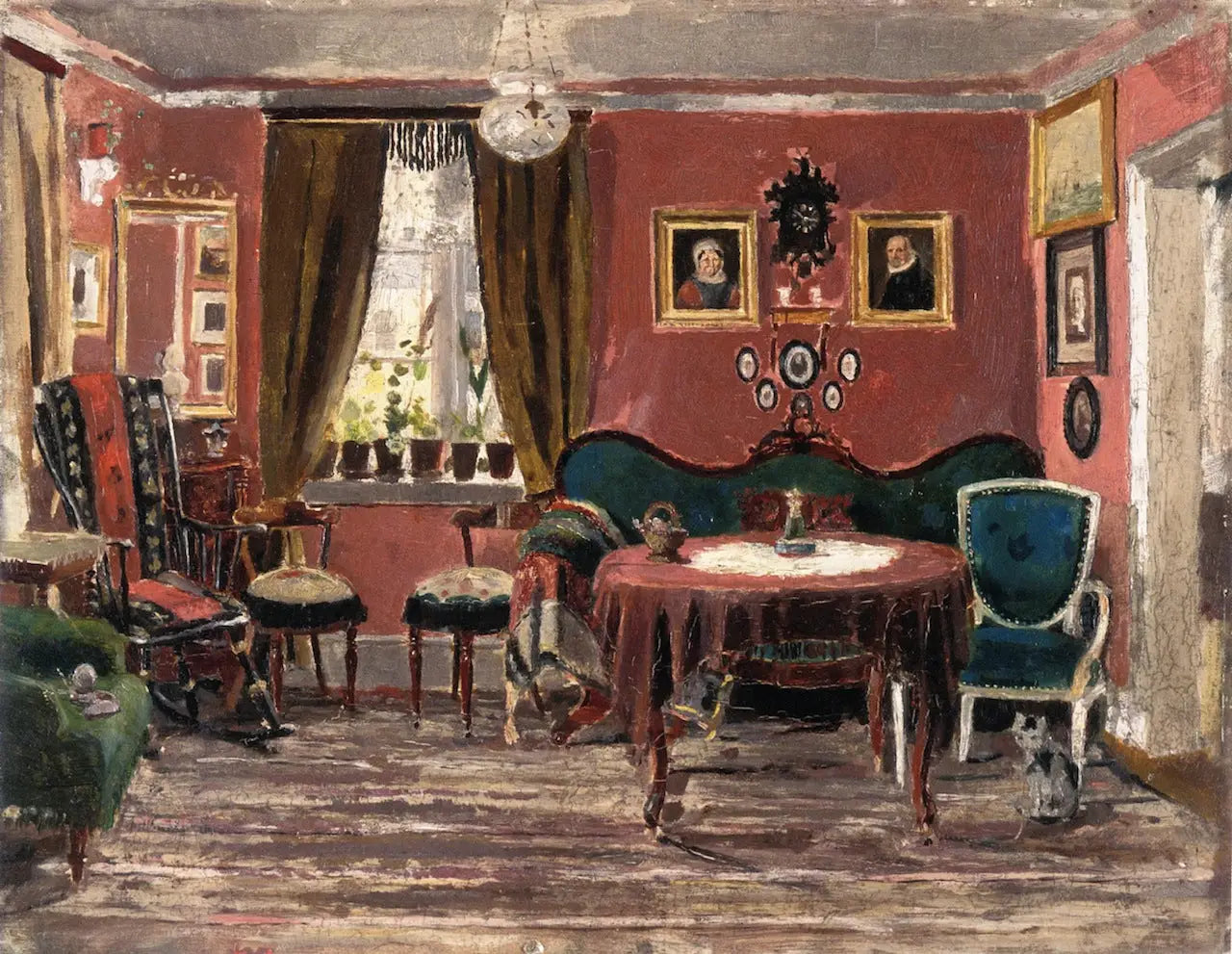 La Salle de séjour des demoiselles Munch à Pilestredet 61 - Edvard Munch image 1 reproduction artisanale de tableau
