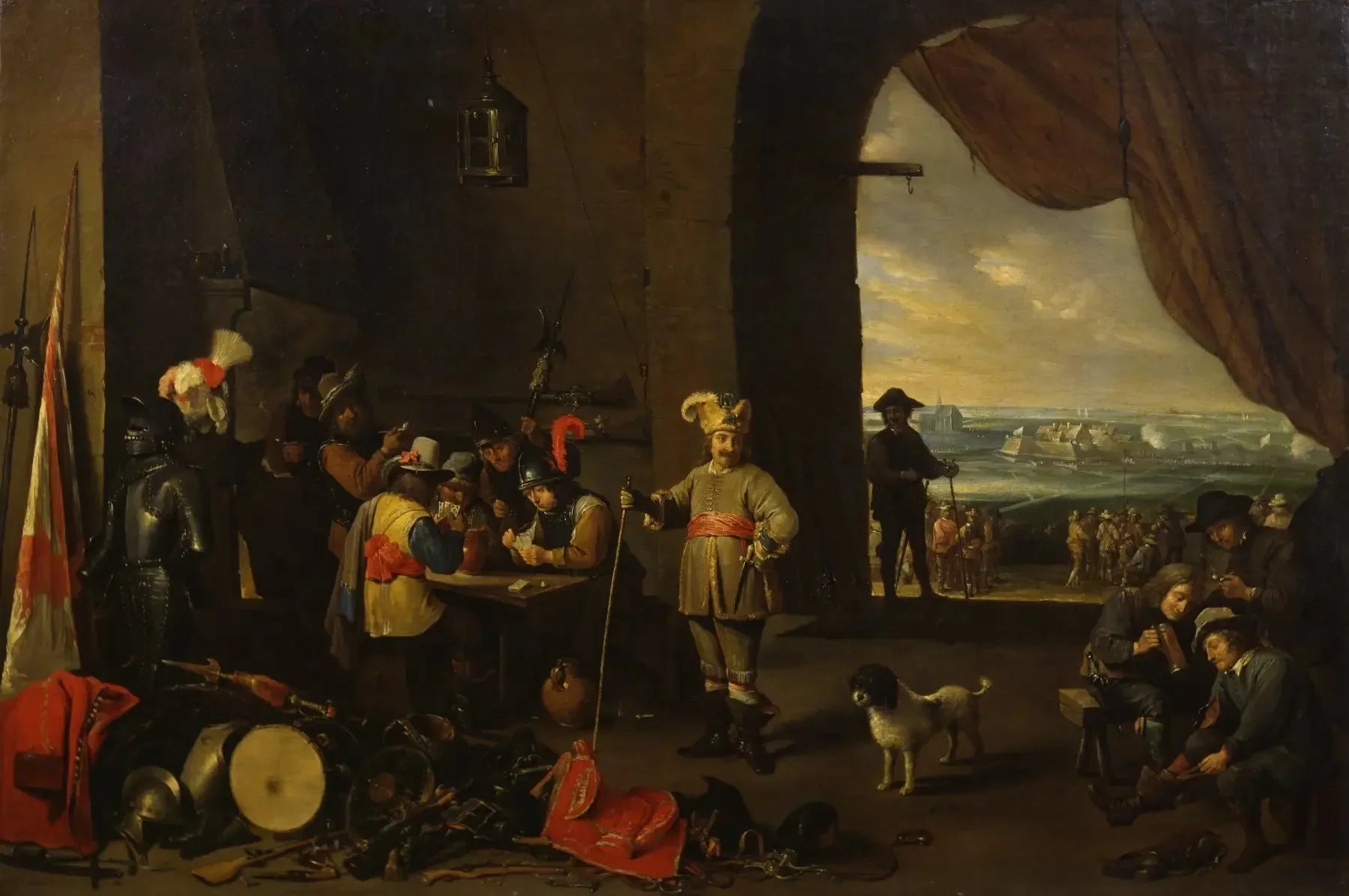 La salle des gardes - David Teniers le Jeune image 1 reproduction de peinture à l’huile