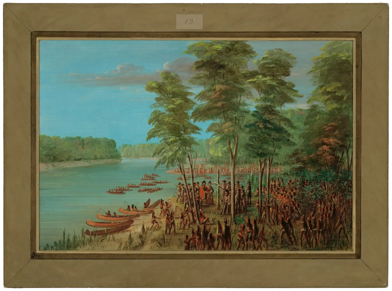 La Salle prende possesso delle terre all'embouchure dell'Arkansas. 10 marzo 1682 - George Catlin