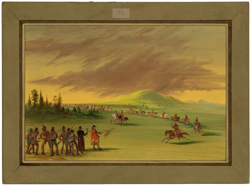La Salle incontra un gruppo di guerrieri indiani Cenis in una prateria del Texas. 25 aprile 1686 - George Catlin