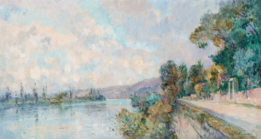 La Senna e le colline di Dieppedalle, vista da Croisset, vicino a Rouen - Albert Lebourg