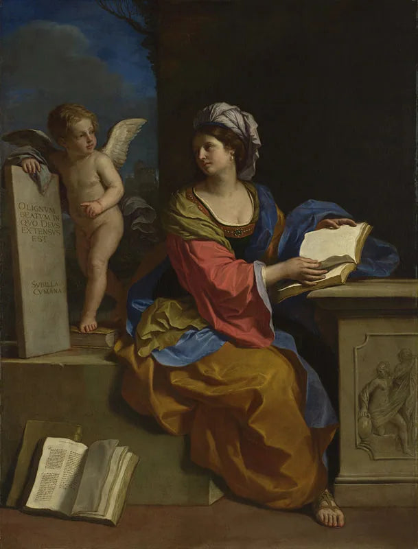 La Sibilla di Cuma con un putto - Guercino