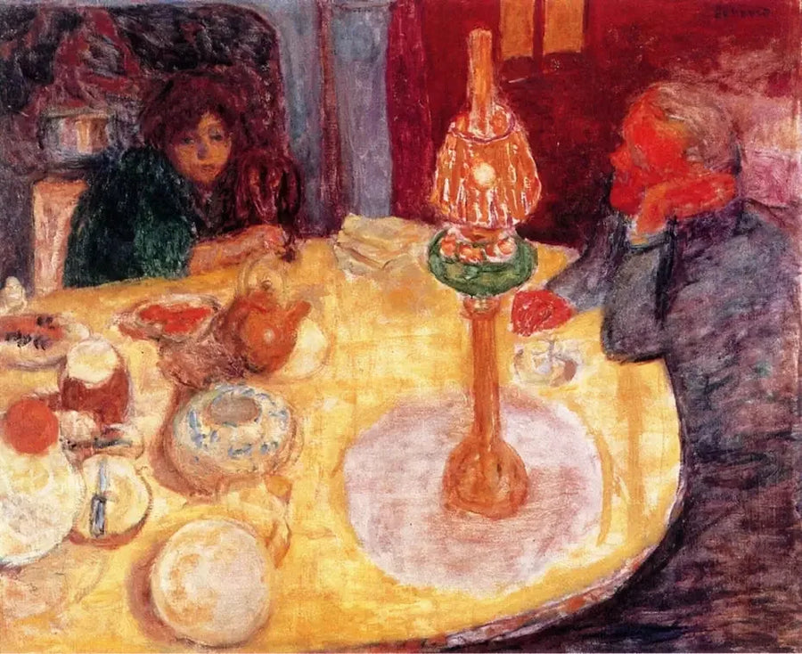 La Serata sotto la lampada - Pierre Bonnard