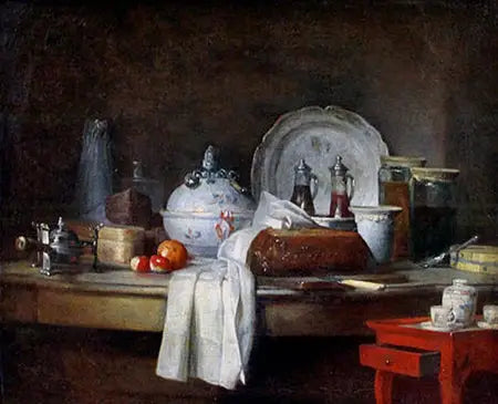 La table d'office - Jean Siméon Chardin image 1 copie de tableau peinte à la main