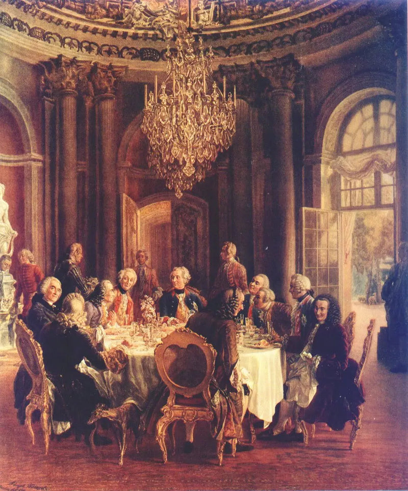 La tavola rotonda del re Federico II a Sanssouci - Adolph von Menzel