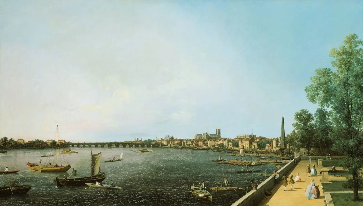 La Tamise de Somerset House Terrace vers Westminster - Canaletto - Alpha Reproduction