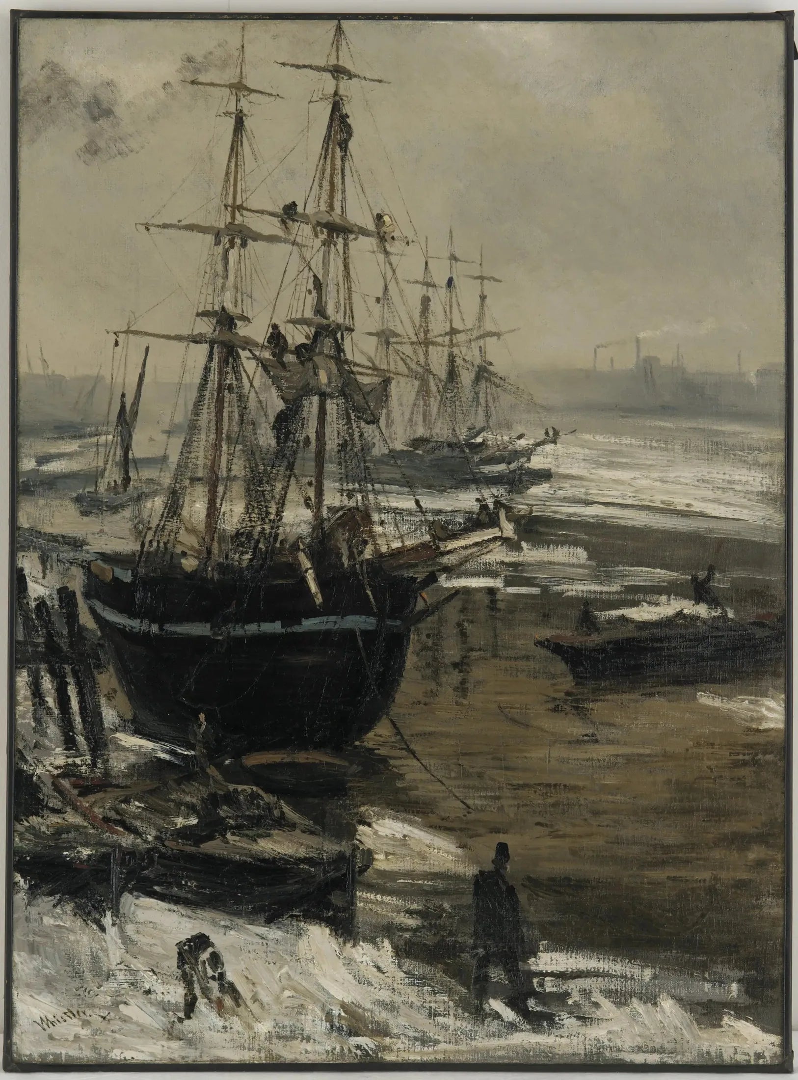 La Tamise sous la glace - James Abbott McNeill Whistler image 1 reproduction de peinture à l’huile