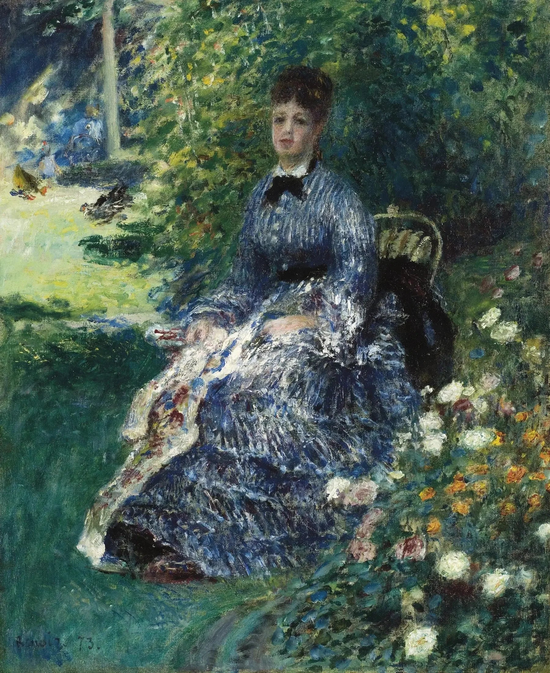 La tapisserie dans le parc - Pierre-Auguste Renoir image 1 reproduction artisanale de tableau
