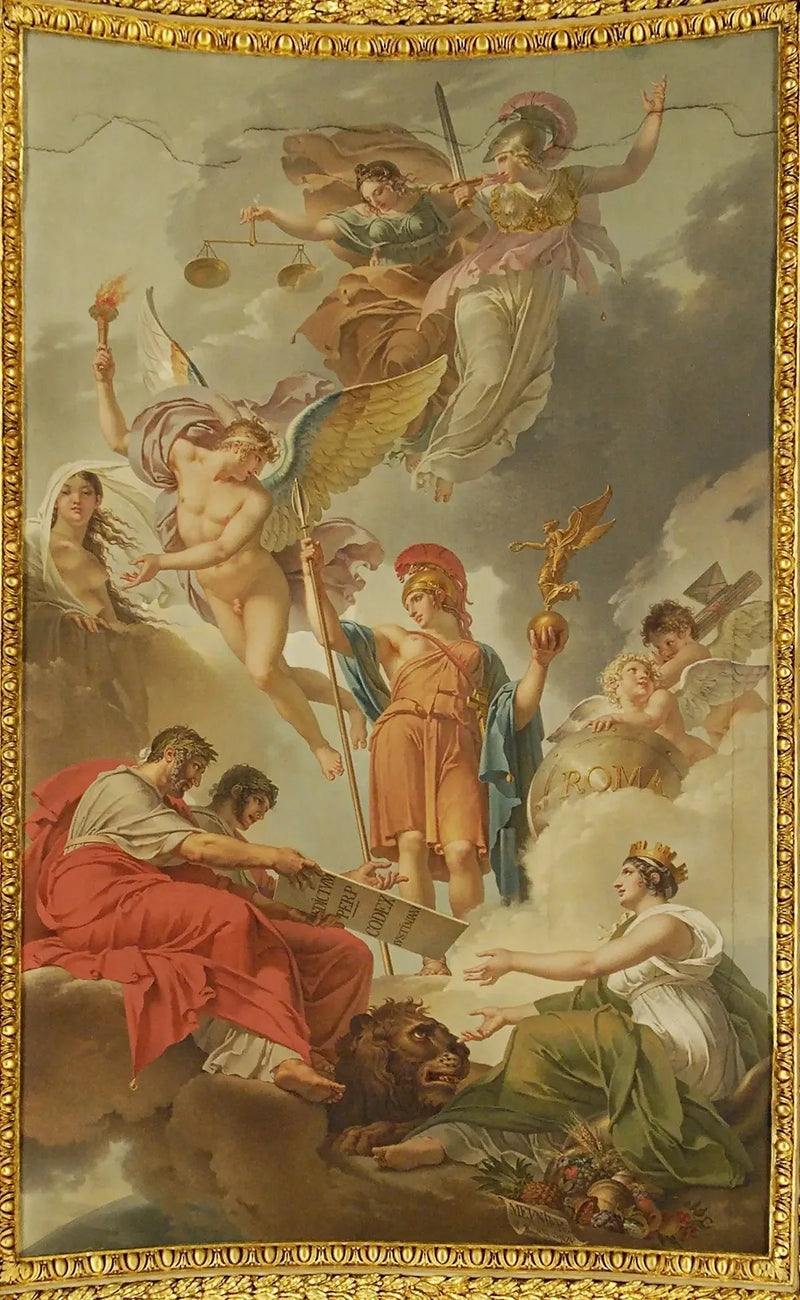 La Terre ricevendo gli imperatori Adriano e Giustiniano il codice delle leggi romane dettate dalla natura, dalla giustizia e dalla saggezza - Charles Meynier