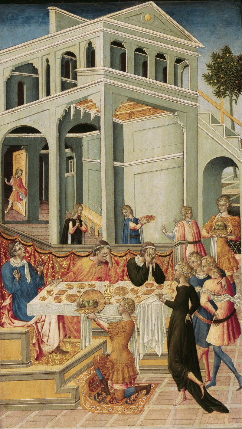 La testa di san Giovanni Battista presentata davanti a Erode - Giovanni di Paolo