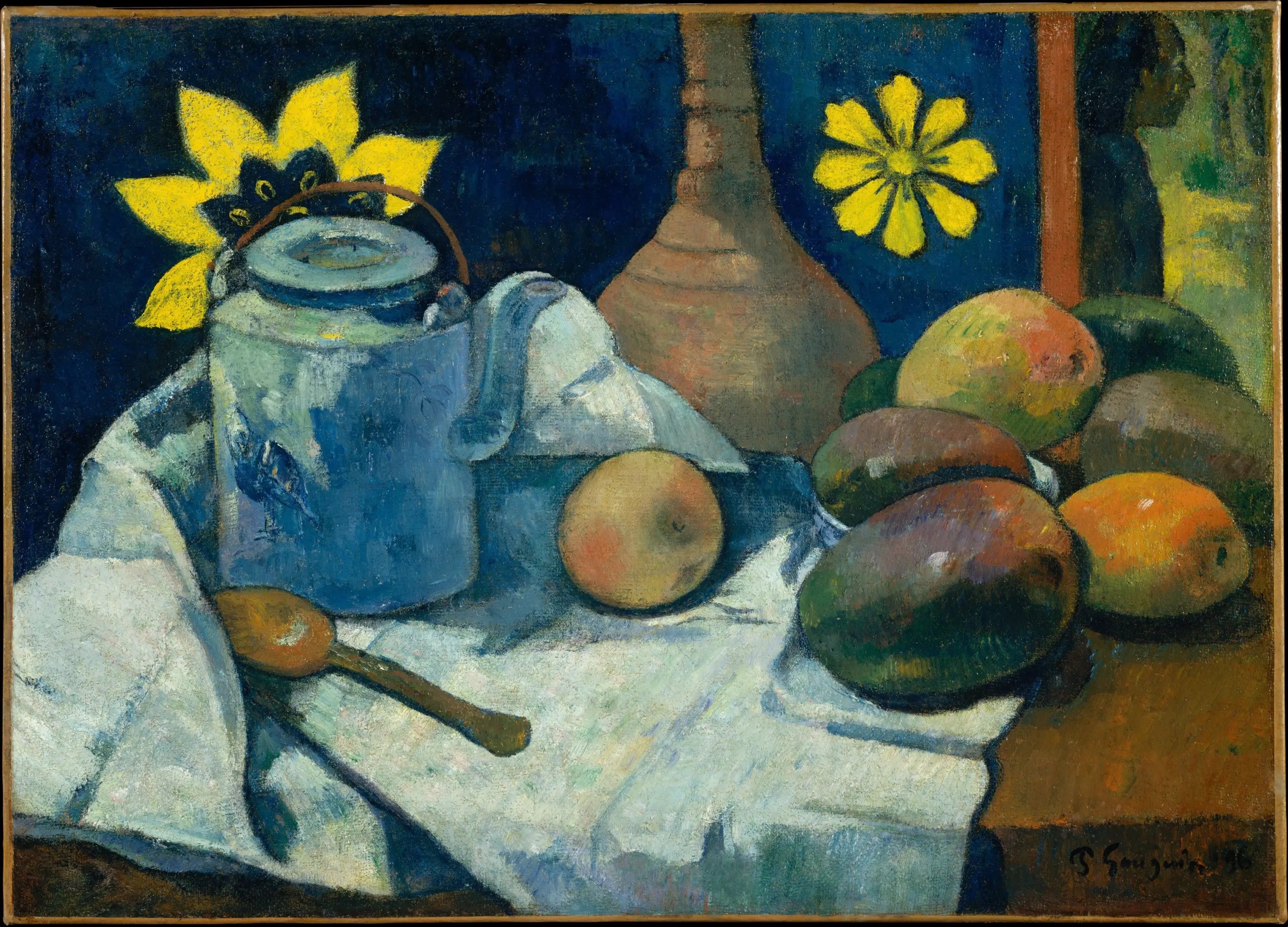 Reproduction du tableau « La Théière et les fruits - Paul Gauguin » par Alpha Reproduction en peinture à l’huile